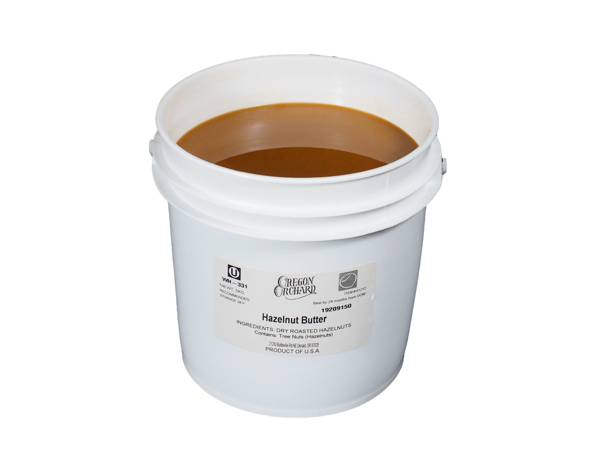 Hazelnut Butter 5 KG Pail Oregon Orchard, Hazelnut Growers of Oregon
