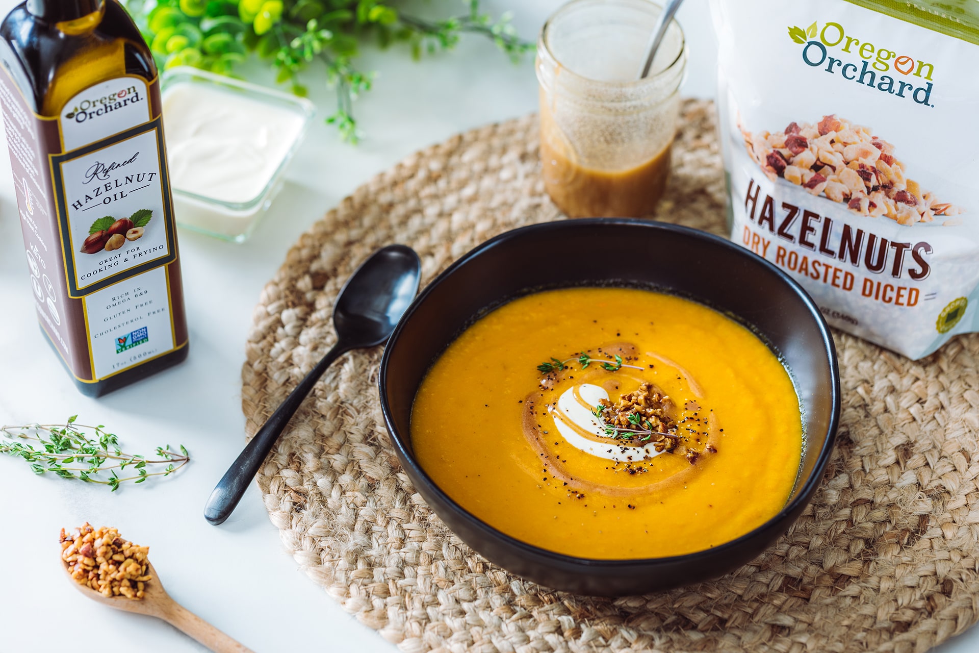 Apple Butternut Squash Soup with Hazelnut Browned Butter Oregon