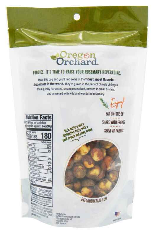 Oregon Orchard Rosemary Seasoned Hazelnuts, 8oz Oregon Orchard