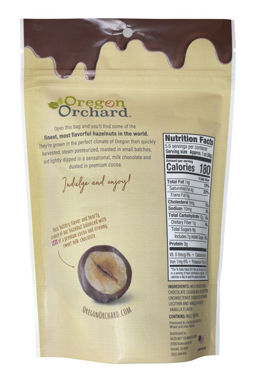 Oregon Orchard Premium Skinny Milk Chocolate Hazelnuts, 6oz Oregon