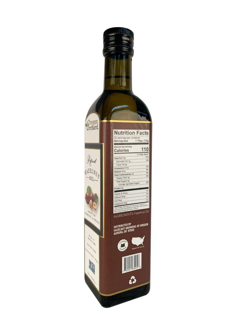 Refined Hazelnut Oil 17 ounce (500 ML) Oregon Orchard, Hazelnut
