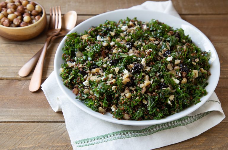 red quinoa and kale salad Oregon Orchard, Hazelnut Growers of Oregon